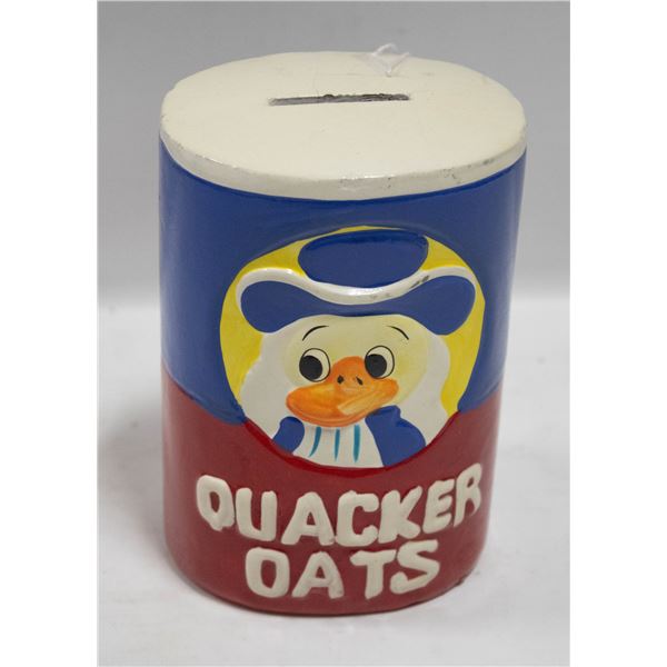 ANTIQUE QUACKER OATS COIN BANK