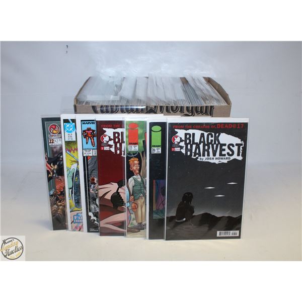 SHORT BOX W/120+ MARVEL/DC/INDIE (DARK HORSE,IMAGE