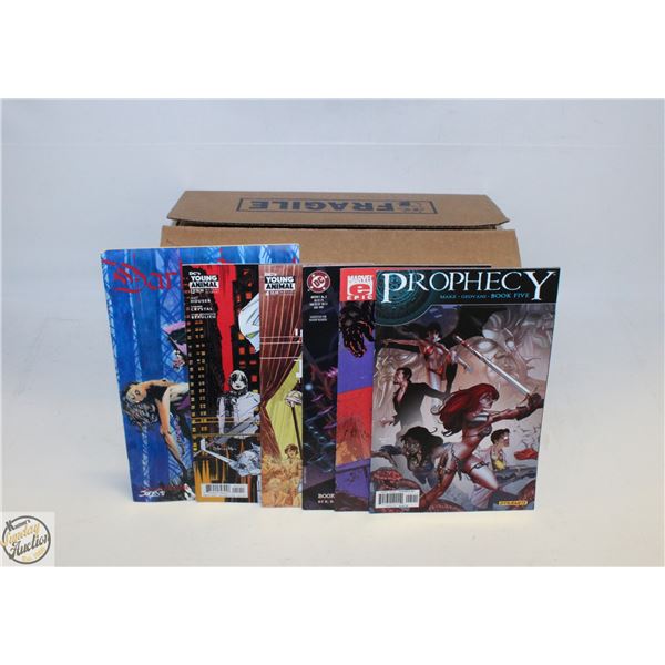 SHORT BOX W/150+ MARVEL/DC/INDIE (DARK HORSE,IMAGE
