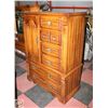 Image 1 : CARVED OAK HIGHBOY CHEST OF DRAWERS