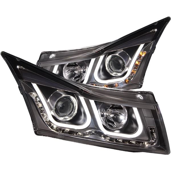NEW ANZOUSA BLACK/CLEAR BAR STYLE PROJECTOR HEADLI