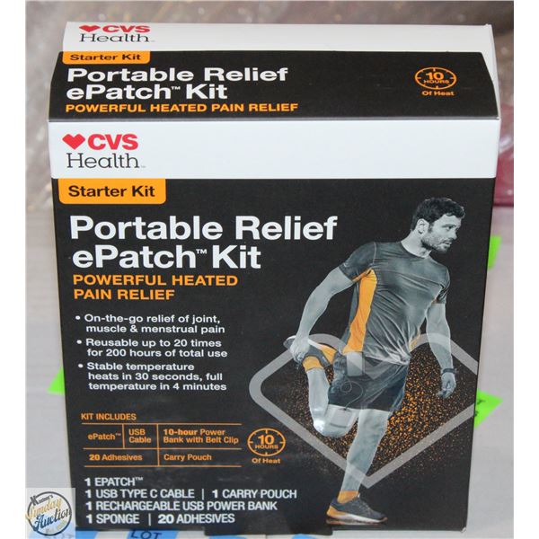 BRAND NEW CVS HEALTH PORTABLE RELIEF EPATCH KIT
