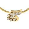 Image 2 : Italian 14k Gold .35 ctw Brilliant Diamond Cluster Center Flat Link Chain Neckla