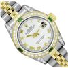 Image 1 : Rolex Ladies Quickset 2Tone 18K Diamond And Emerald Datejust Wristwatch With Rol