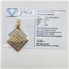 Image 2 : 14KT Yellow Gold Diamond Geometric Pendant