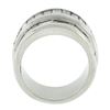 Image 2 : Platinum 3 Row 4 ctw Channel Set Straight Baguette Diamond 13.2mm Wide Band Ring