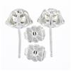Image 5 : NEW 14K White Gold 0.76 ctw European Diamond Buttercup Prong Flower Stud Earring