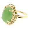 Image 2 : Vintage 14k Yellow Gold Translucent Cabochon Green Jade Twisted Wire Ring Sz 5.5
