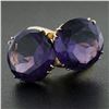 Image 7 : Vintage 14k Yellow Gold Round Alexandrite Purple Twin Moi et Toi Bypass Ring