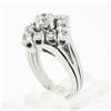 Image 9 : Vintage 14K White Gold 2.04 ctw Old Transitional Cut Diamond Lozenge Platter Rin