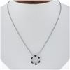 Image 1 : 14k White Gold 1.01 ctw Alternating Channel Ruby & Diamond Circle Pendant Chain