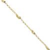 Image 3 : 14k Yellow Gold Puffed Stars & Hearts Adjustable Rolo Link Ankle Bracelet Anklet