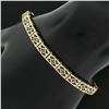 Image 2 : Antique Art Deco Rare 14k Yellow Gold 7" 5.2mm Open Filigree Work Line Bracelet