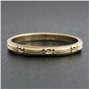 Image 2 : Antique 14k Yellow Gold Detailed Engraved Floral Work Eternity Stack Band Ring