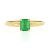 Image 4 : NEW Classic 14k Gold 0.51 ctw Prong Set Emerald Cut Emerald Solitaire Petite Rin