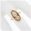 Image 3 : Vintage 10k Yellow Gold Elongated Oval Carved Shell Cameo Cocktail Ring