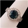 Image 1 : 3.93 ctw UNHEATED Blue Sapphire and 0.82 ctw Diamond Platinum Ring (GIA CERTIFIE