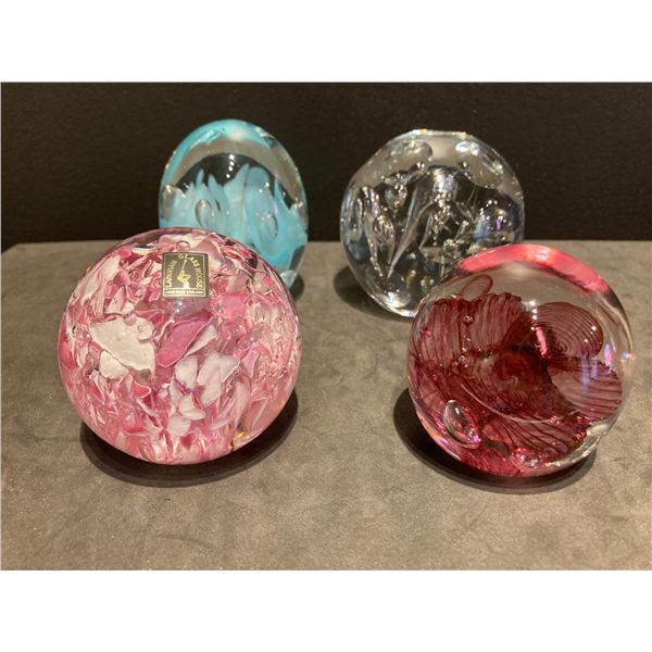 Four Art Glass Paper weights