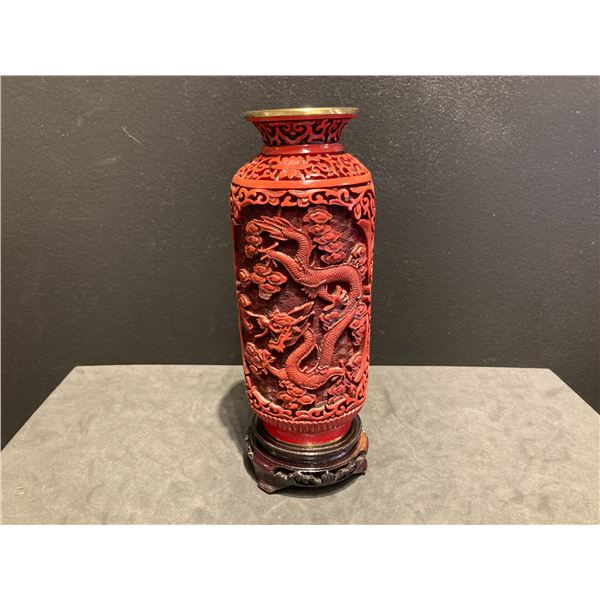Vintage Cinnabar Vase