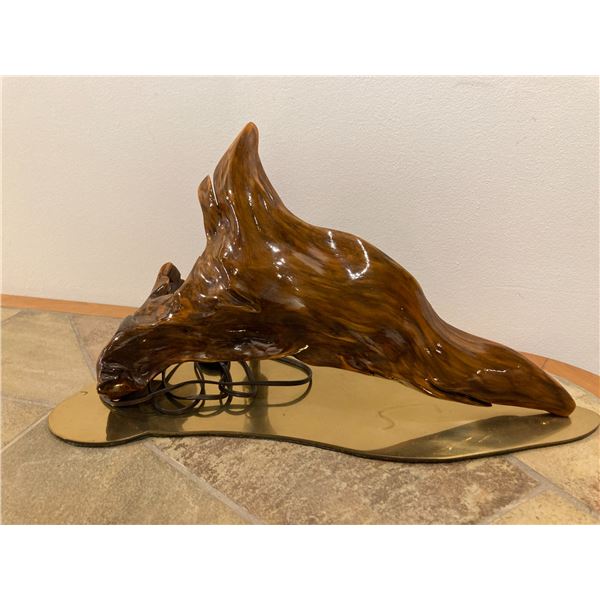 Vintage Handmade Burl Wood Lamp