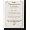 Image 2 : 2025 PIECES OF THE PAST - LEONARDO DA VINCI  RELIC CARD
