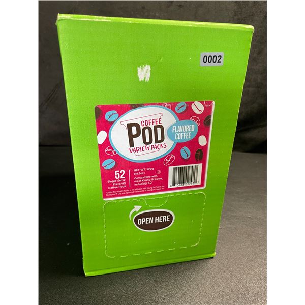 1 Box of 52 Coffee Pods Variety Pack - Flavoured Coffee (52 Single Serve Keurig K-Cups) - New