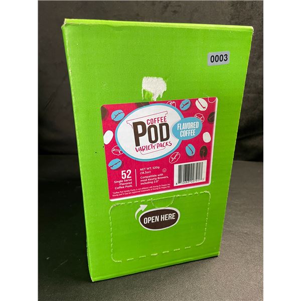 1 Box of 52 Coffee Pods Variety Pack - Flavoured Coffee (52 Single Serve Keurig K-Cups) - New