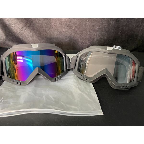 2-Pack of Adult Dirtbike/Motorcycle Goggles/ATV/Off-Roading Sport Goggles - New