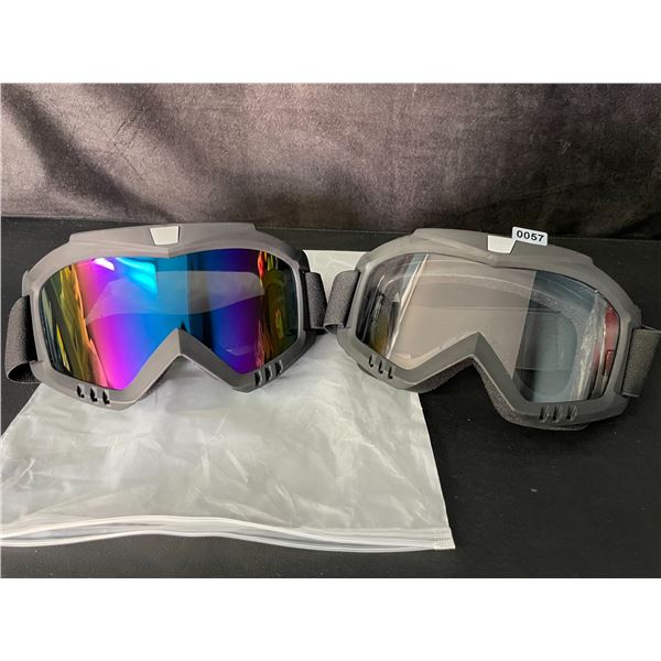 2-Pack of Adult Dirtbike/Motorcycle Goggles/ATV/Off-Roading Sport Goggles - New