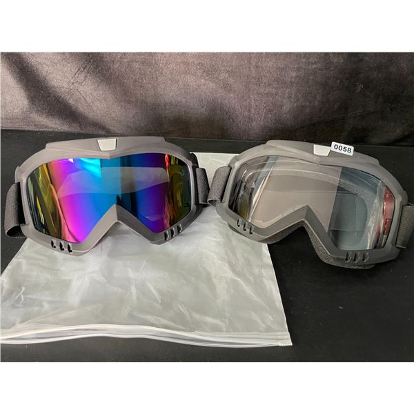 2-Pack of Adult Dirtbike/Motorcycle Goggles/ATV/Off-Roading Sport Goggles - New