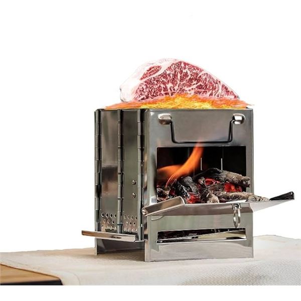 1 Folding Mini Camping Stove/Outdoor Portable Camp Stove; Stainless Steel Design - Brand New