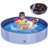 Image 1 : 1 Foldable 63" Large Dog/Kids Pool with Cover - Heavy Duty PVC Dog Swimming Pool - New