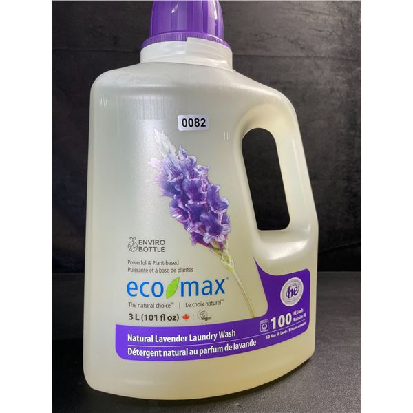 1 Jug of Eco Max Powerful & Plant-Based Natural Lavender Laundry Wash - 3L/100 Loads - New