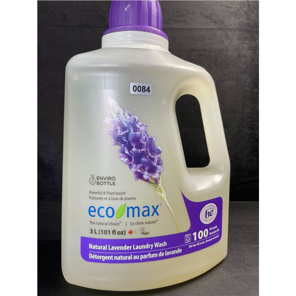 1 Jug of Eco Max Powerful & Plant-Based Natural Lavender Laundry Wash - 3L/100 Loads - New