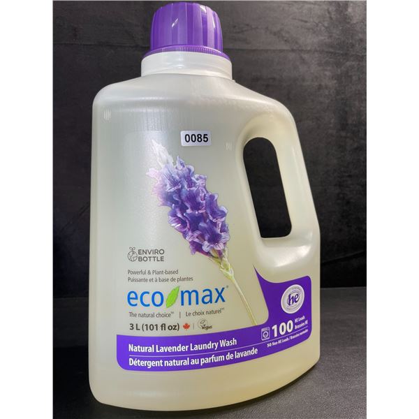1 Jug of Eco Max Powerful & Plant-Based Natural Lavender Laundry Wash - 3L/100 Loads - New