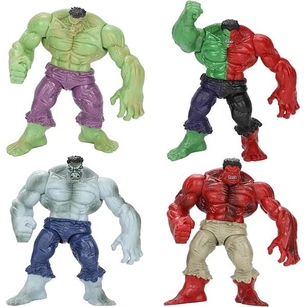 2 Packs of Hulk Figurines/Hulk Toys; 4 Per Pack/8 Total (5" Size) - New
