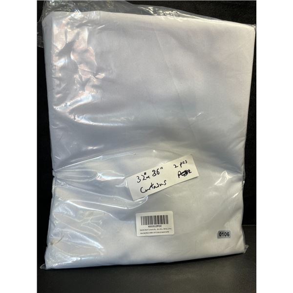 2-Pack of White Blackout Curtains for Small Windows (32" W x 36" L) - New