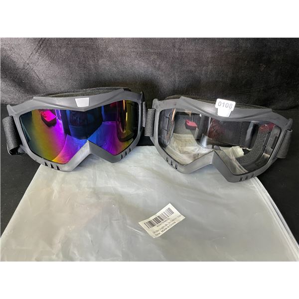 2-Pack of Adult Dirtbike/Motorcycle Goggles/ATV/Off-Roading Sport Goggles - New