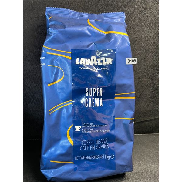 1KG Bag of Lavazza Super Crema Coffee Beans; Medium Espresso Roast - New