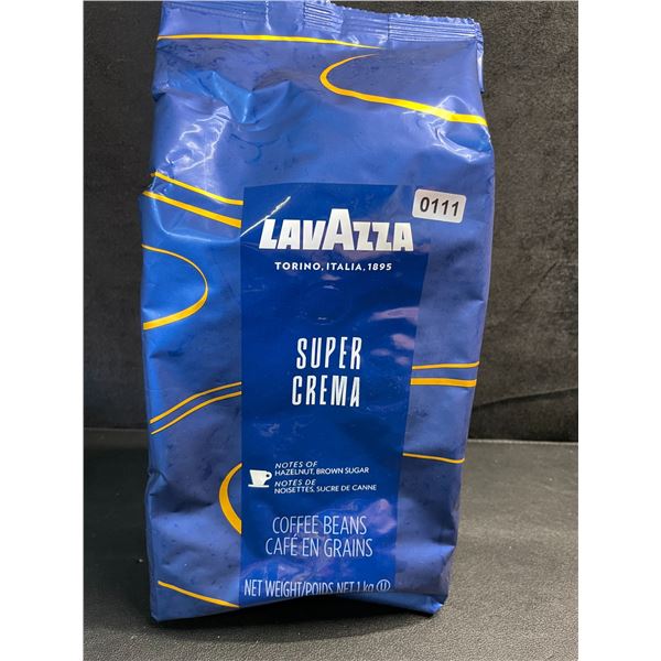 1KG Bag of Lavazza Super Crema Coffee Beans; Medium Espresso Roast - New