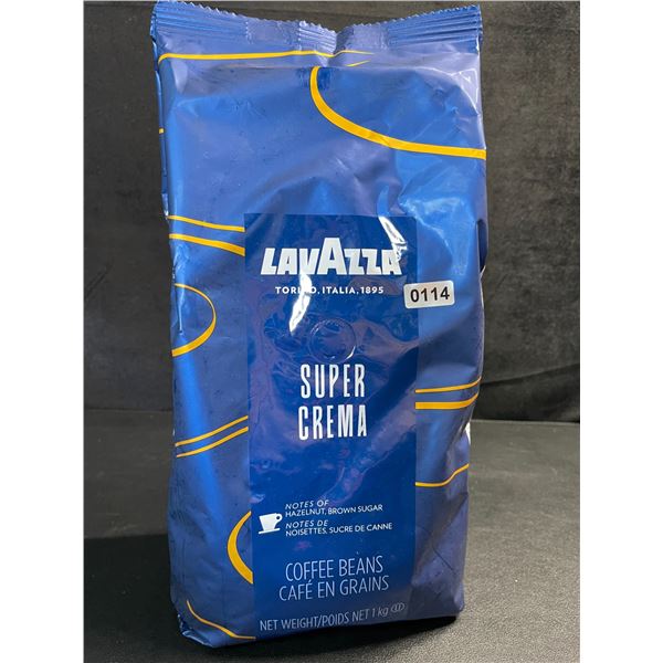 1KG Bag of Lavazza Super Crema Coffee Beans; Medium Espresso Roast - New