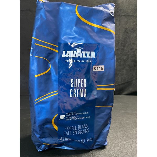1KG Bag of Lavazza Super Crema Coffee Beans; Medium Espresso Roast - New