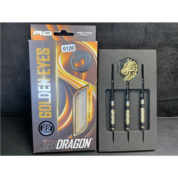 1 Pack of Red Dragon 22g Golden Eyes 85% Tungsten Darts - Brand New