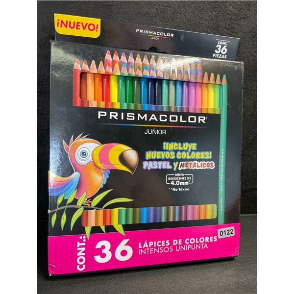 Prismacolor 36-Count Colored Pencils; Assorted Colors (Pastel/Metallics Included) Junior 4.0mm - New