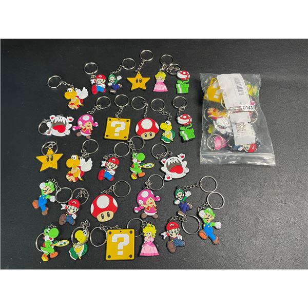 2 Packs of Assorted Super Mario Bros. Keychains - 28PCS Each Pack - New