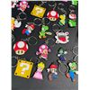 Image 2 : 2 Packs of Assorted Super Mario Bros. Keychains - 28PCS Each Pack - New
