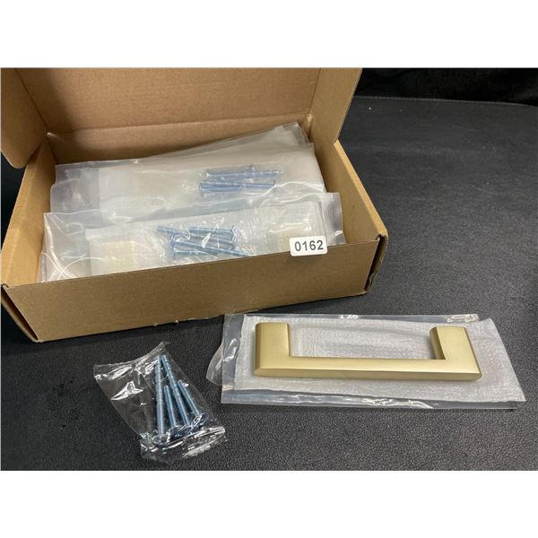 Homdiy 10-Pack of Brushed Brass Cabinet Pulls/Handles - (3-3/4" Hole Center) - New