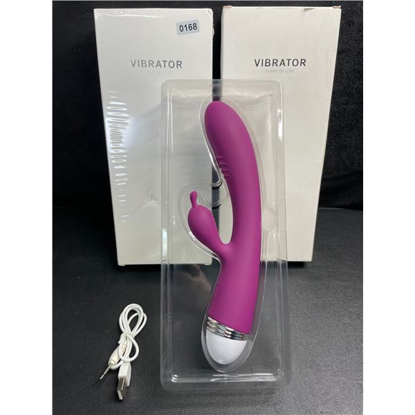 2 Rabbit-Style Vibrator Sex Toys/Personal Massagers for Women - Purple - Rechargeable - New