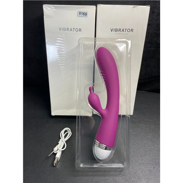 2 Rabbit-Style Vibrator Sex Toys/Personal Massagers for Women - Purple - Rechargeable - New