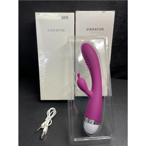 2 Rabbit-Style Vibrator Sex Toys/Personal Massagers for Women - Purple - Rechargeable - New